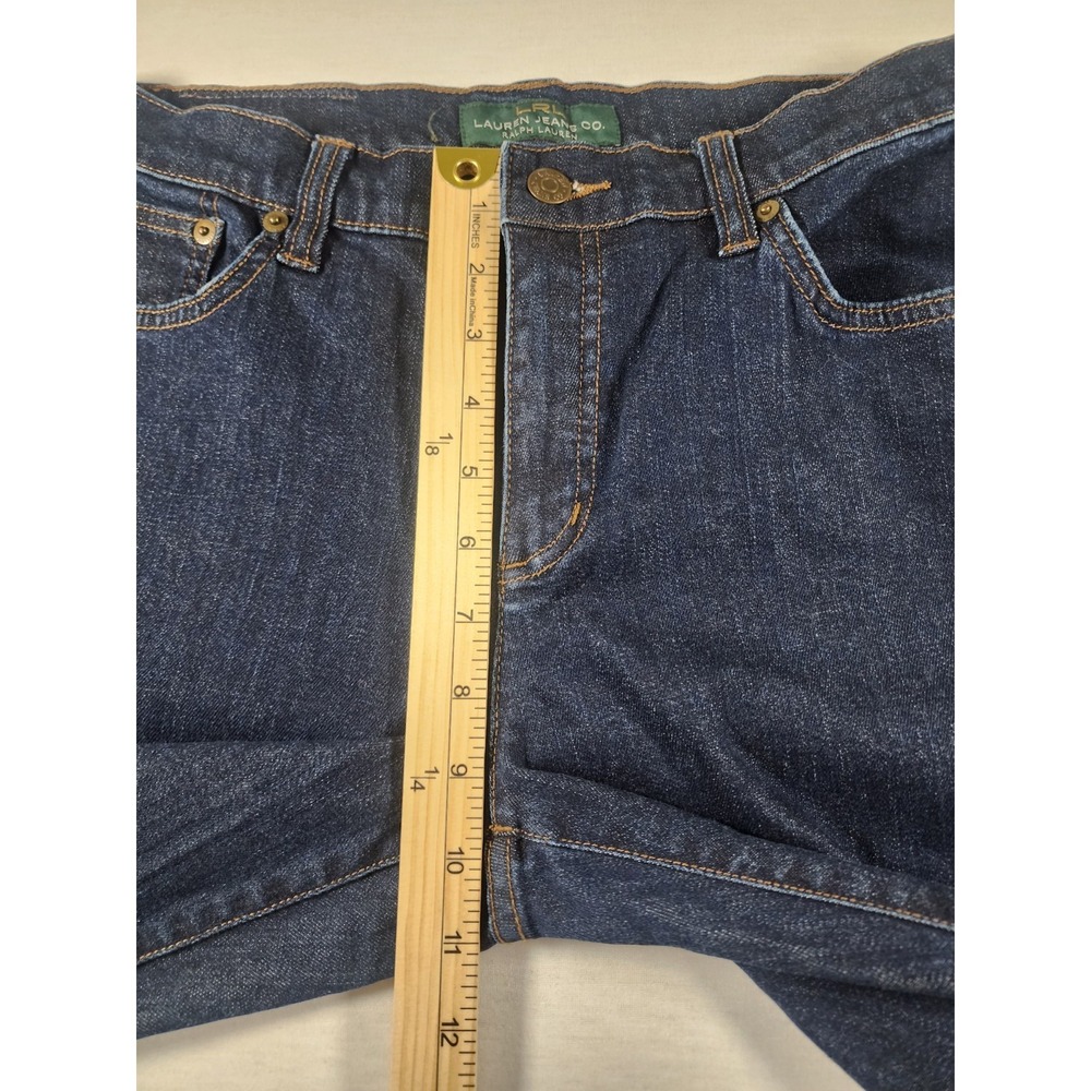 Lauren Ralph Lauren‎ Y2k Straight Mini Flare Classic Denim Womens 8 Mid Rise - Picture 8 of 12